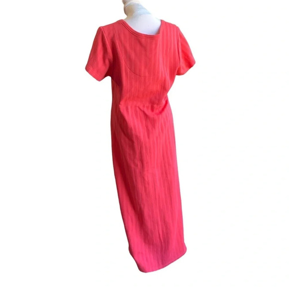 KEN Done Down Under Summer Dress Medium Coral Short Sleeve T-Shirt Dress… - Picture 2 of 5